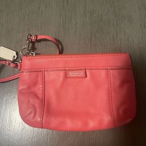 New Pink/coral Coach Wristlet